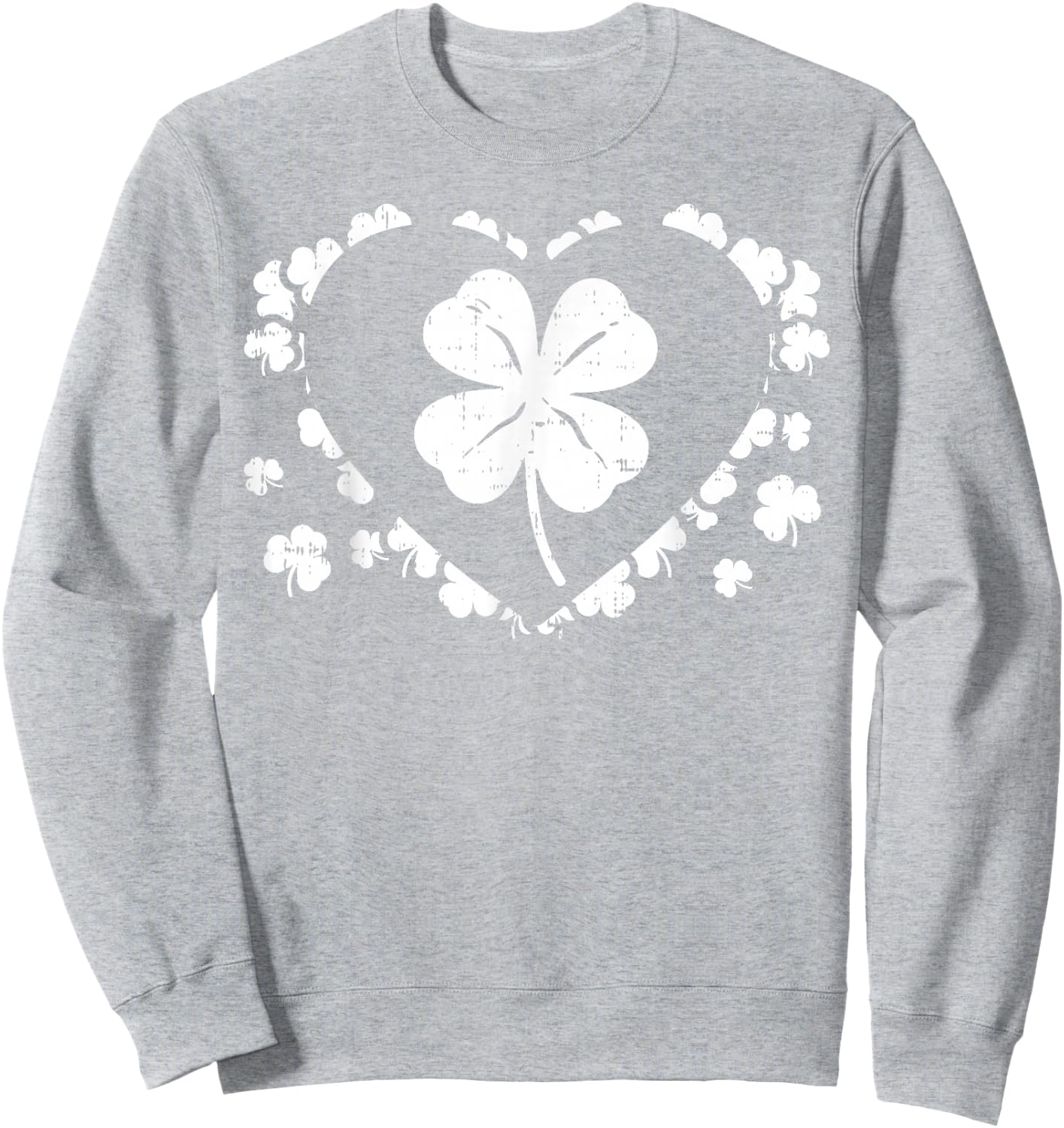 Shamrock Heart Four Leaf Clover Lucky St Patricks Day Gift Sweatshirt - Sweatshirt | Ash