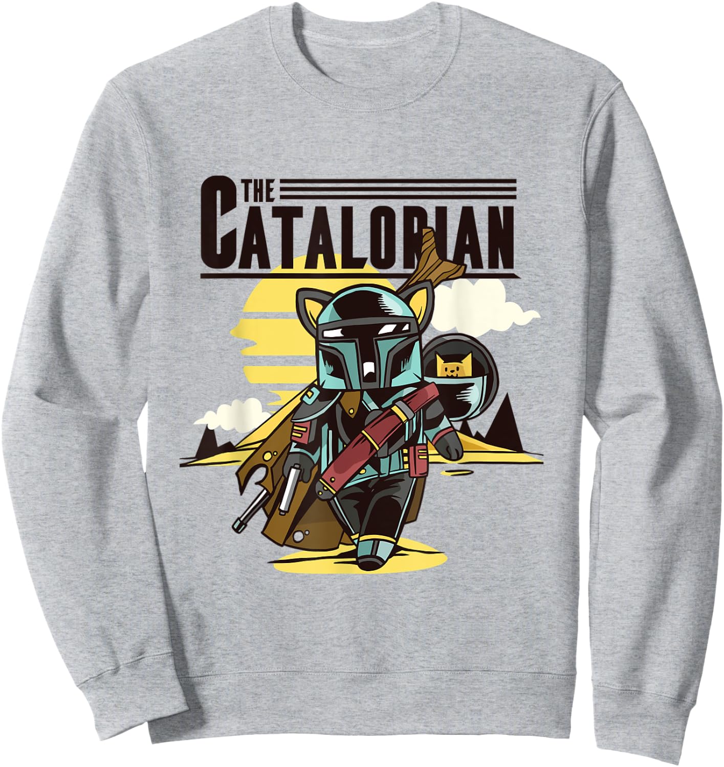 The Catalorian - Funny Sci-Fi/Cat Lovers gift Sweatshirt - Sweatshirt | Ash