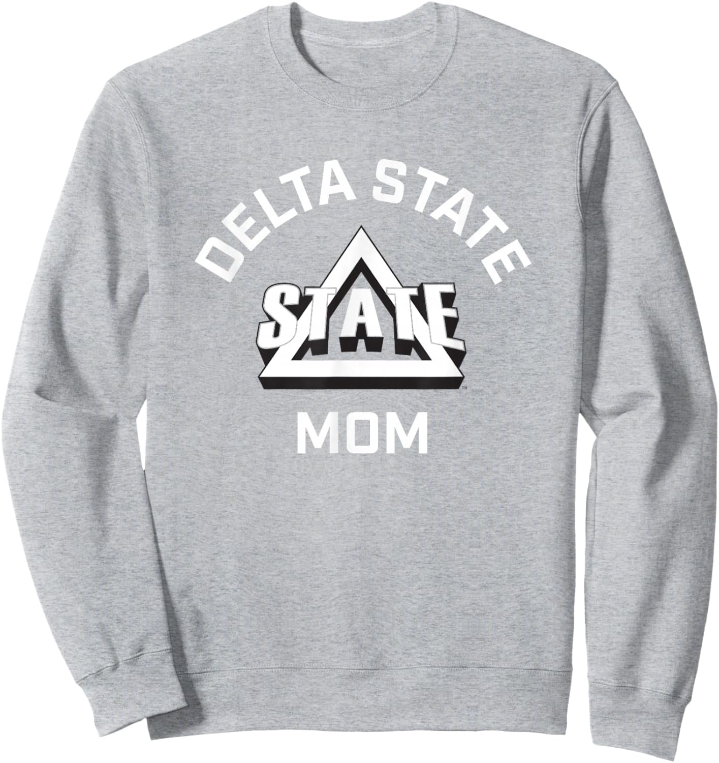Delta State University Statesmen Arched Mom Sweatshirt - Sweatshirt | Ash