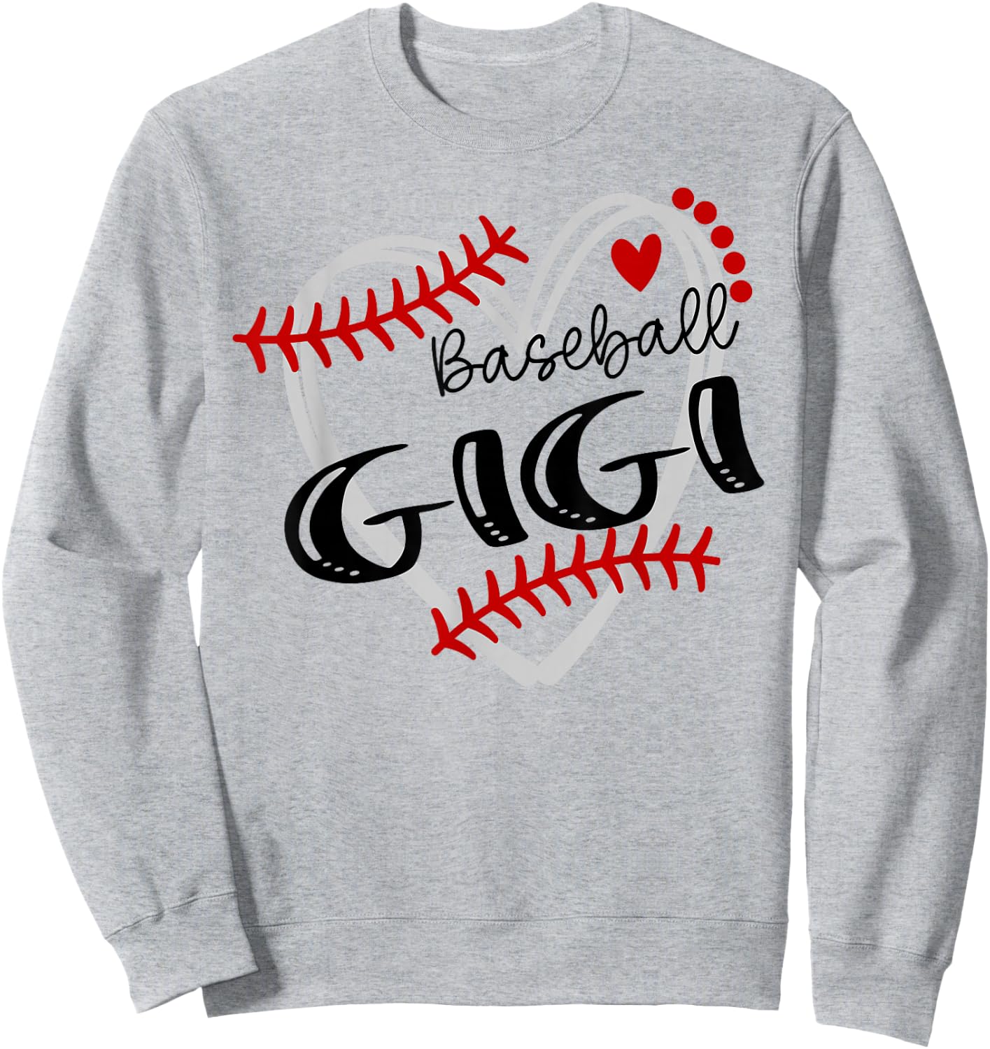 Personalized Baseball Heart Cute Gigi Women Baseball Sweatshirt - Sweatshirt | Ash