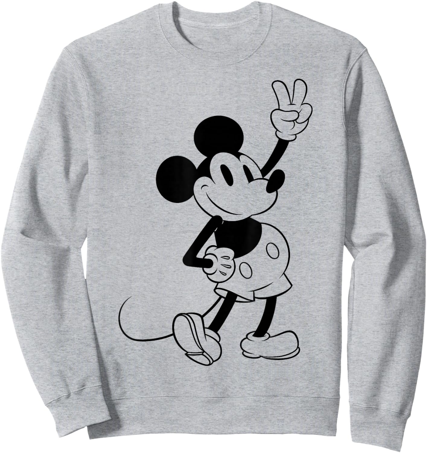 Disney Mickey And Friends Mickey Peace Outline Sweatshirt - Sweatshirt | Ash