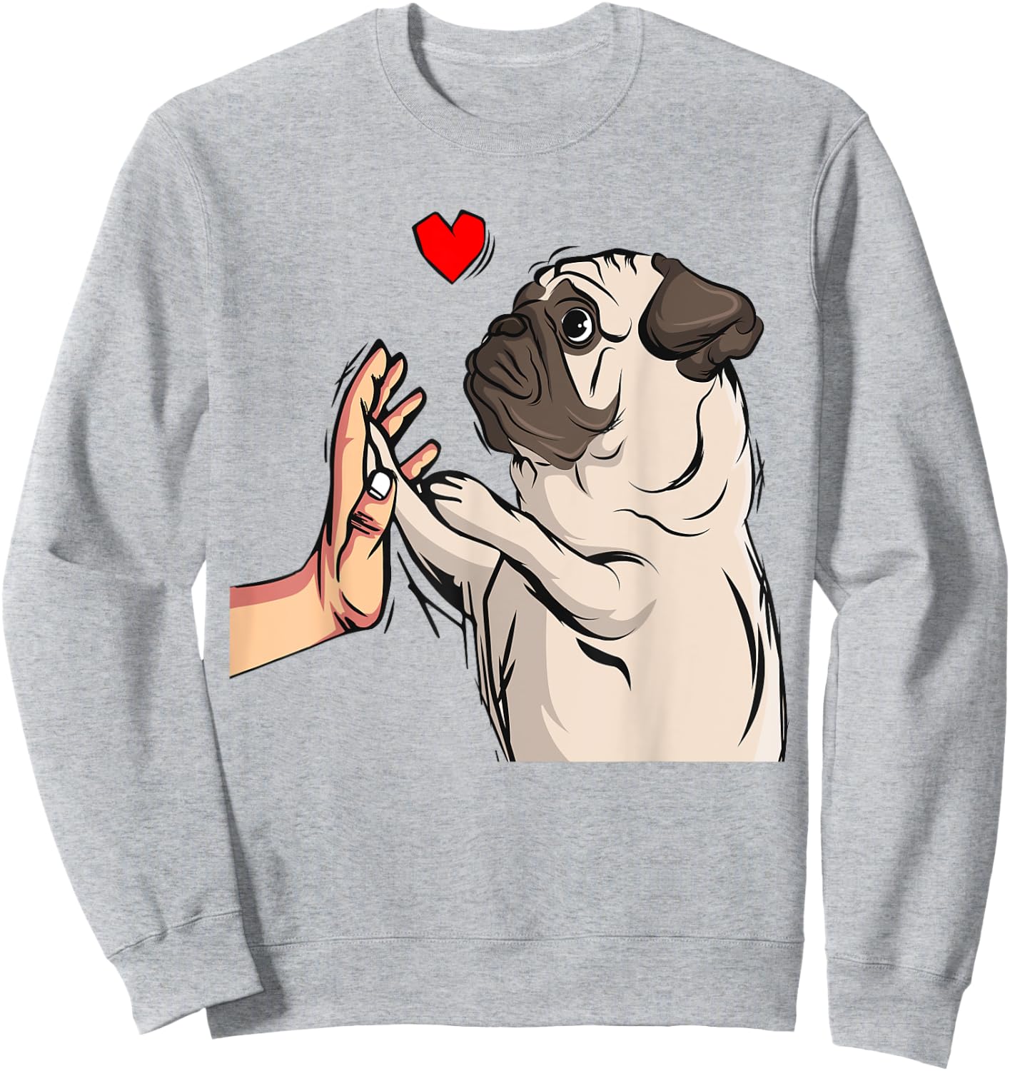 Pug Love Funny Dog Lover Owner Girls Gift Sweatshirt - Sweatshirt | Ash