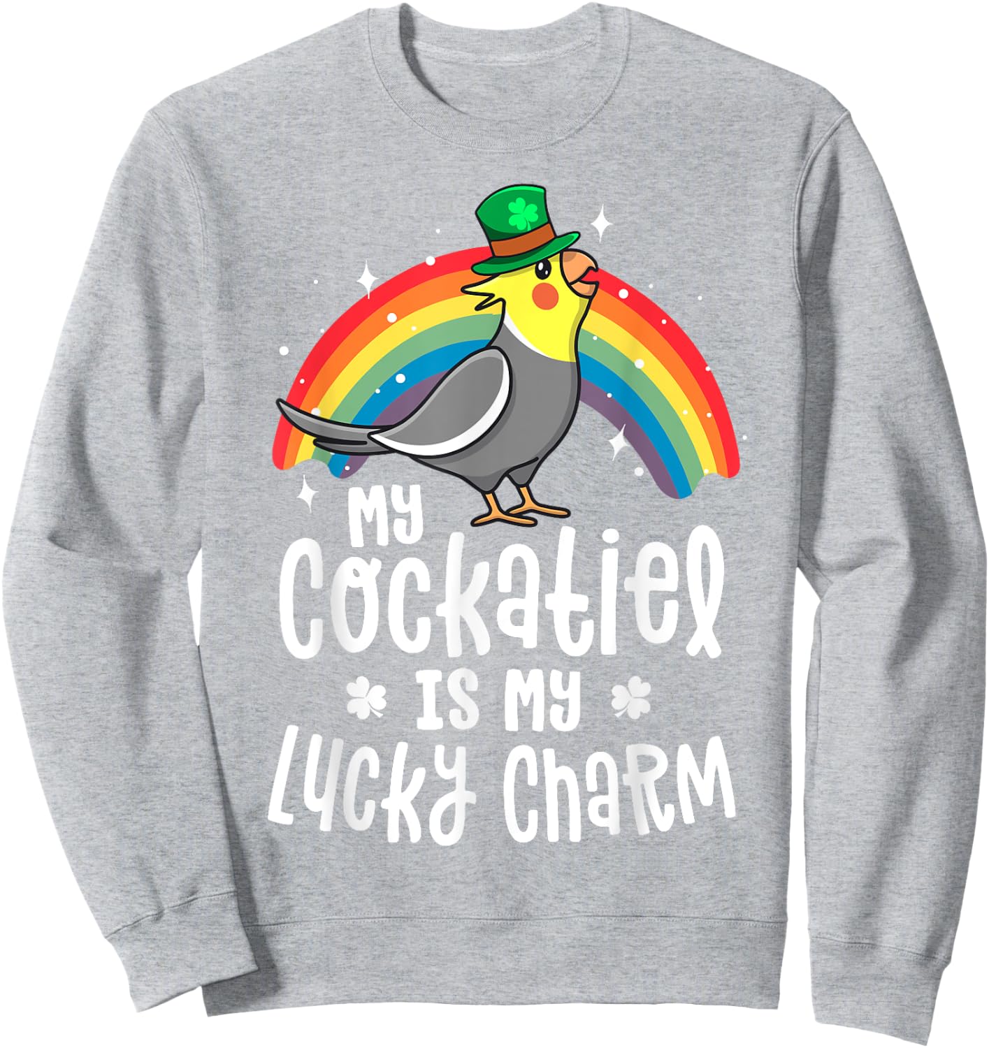 Cockatiel St Patricks Day Shirt Bird Parrot Gift Sweatshirt - Sweatshirt | Ash
