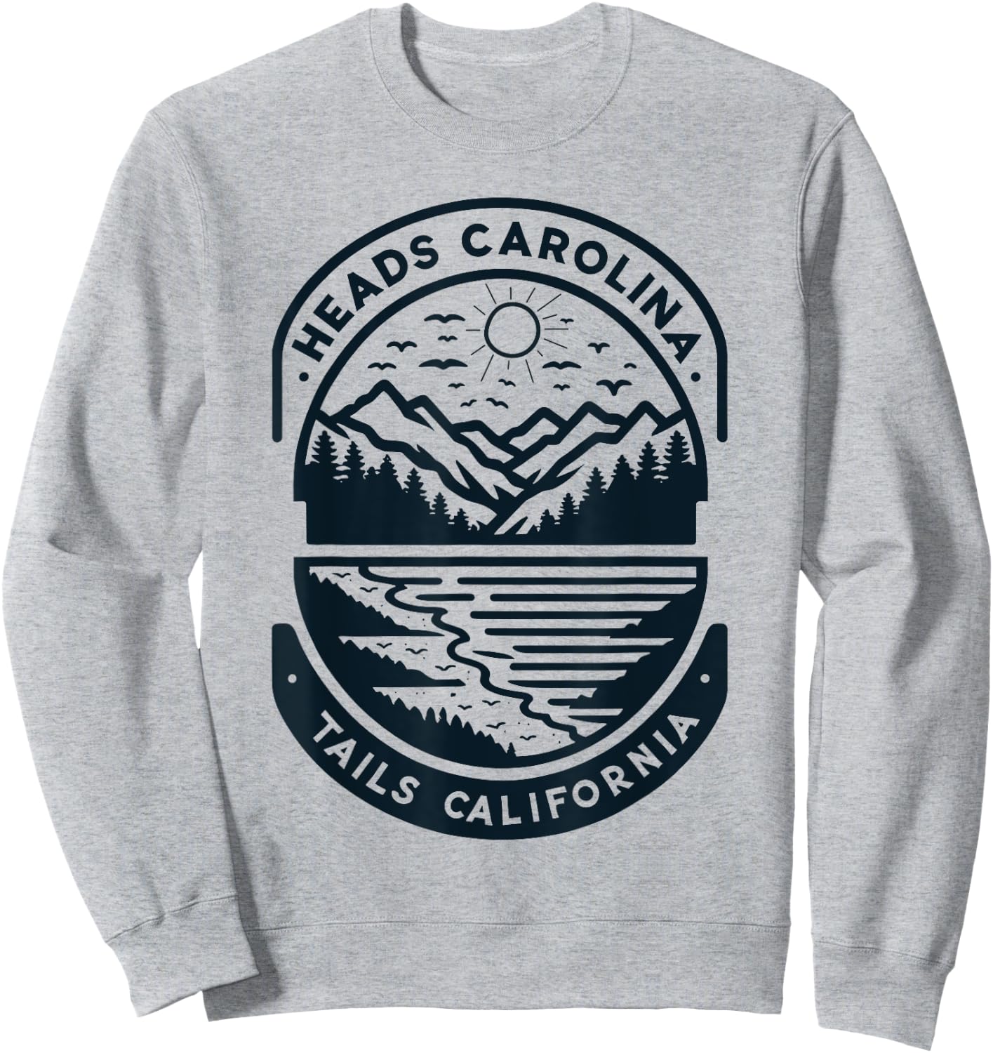 Heads Carolina Tail California Retro Vintage Sweatshirt - Sweatshirt | Ash