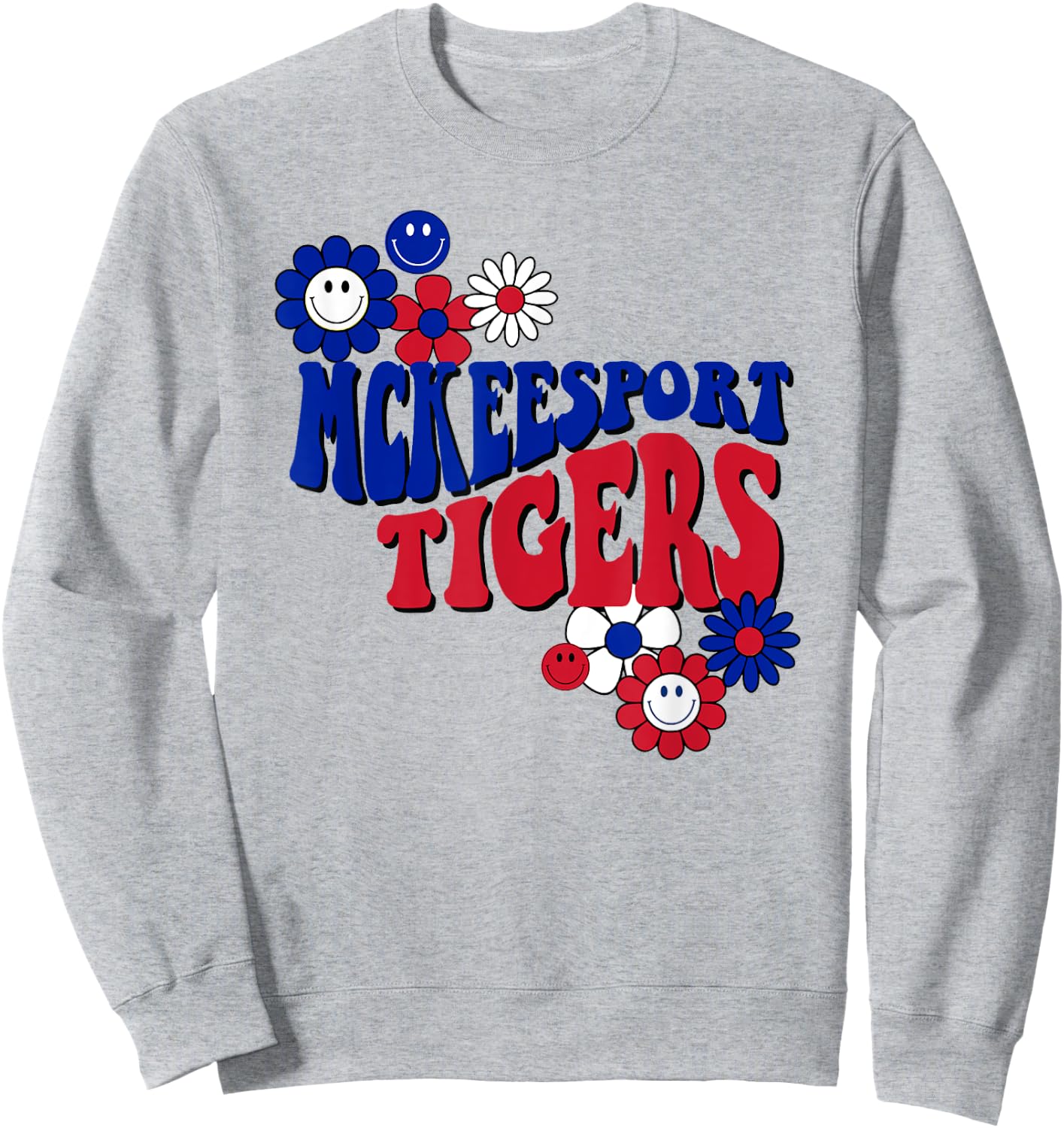 McKeesport Tigers Groovy School Spirit Sweatshirt - Sweatshirt | Ash