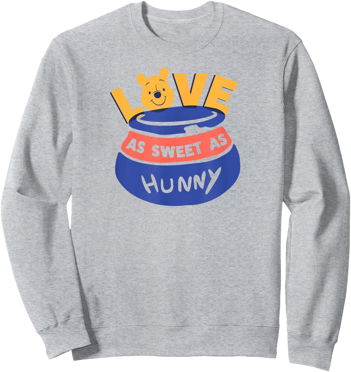 Amazon Essentials Winnie the Pooh Love As Sweet As Hunny Valentine's Day Sweatshirt - Sweatshirt | Ash
