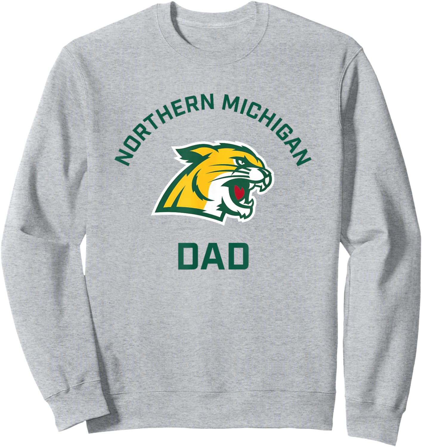 Northern Michigan University NMU Wildcats Arched Dad Sweatshirt - Sweatshirt | Ash