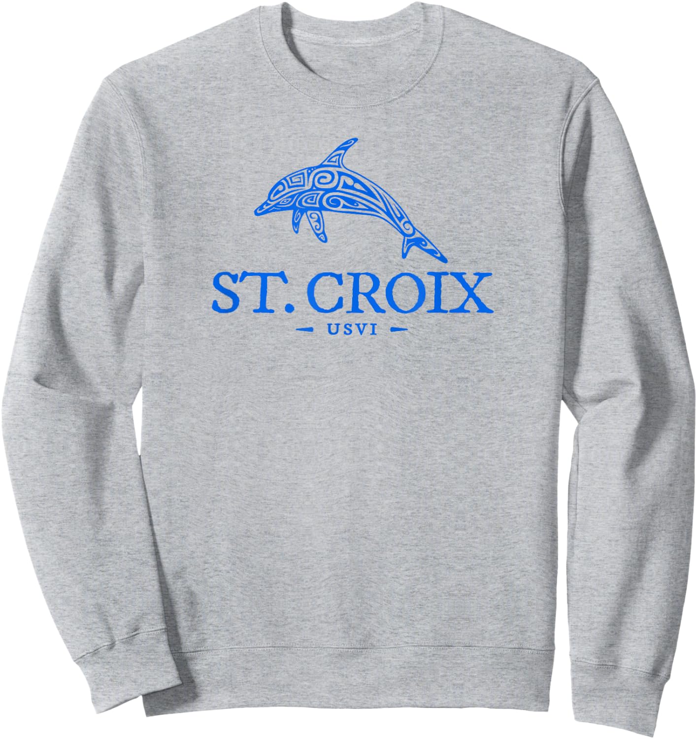 St Croix Dolphin Boys Girls Toddler Cruise Vacation Souvenir Sweatshirt - Sweatshirt | Ash
