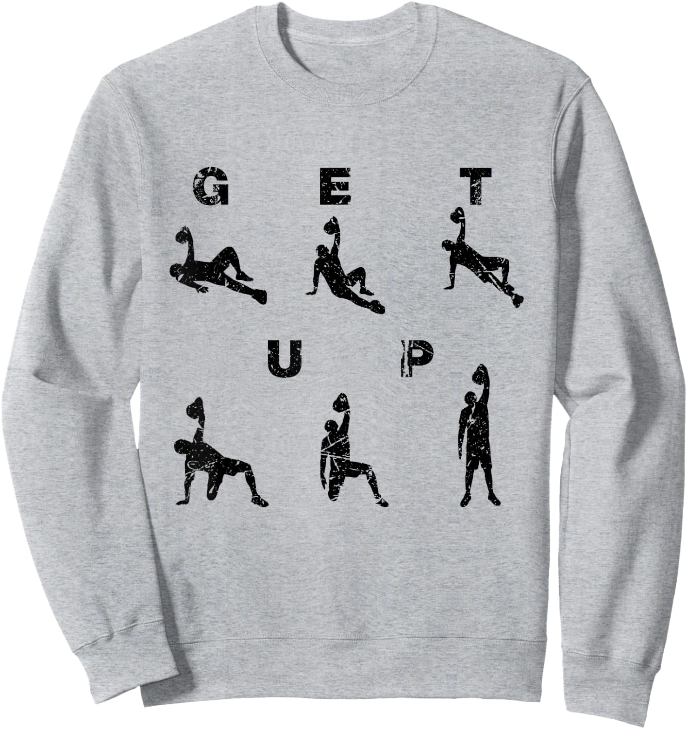 Kettlebell Workout Turkish Get Up Training Gym Fitness Sweatshirt - Sweatshirt | Ash