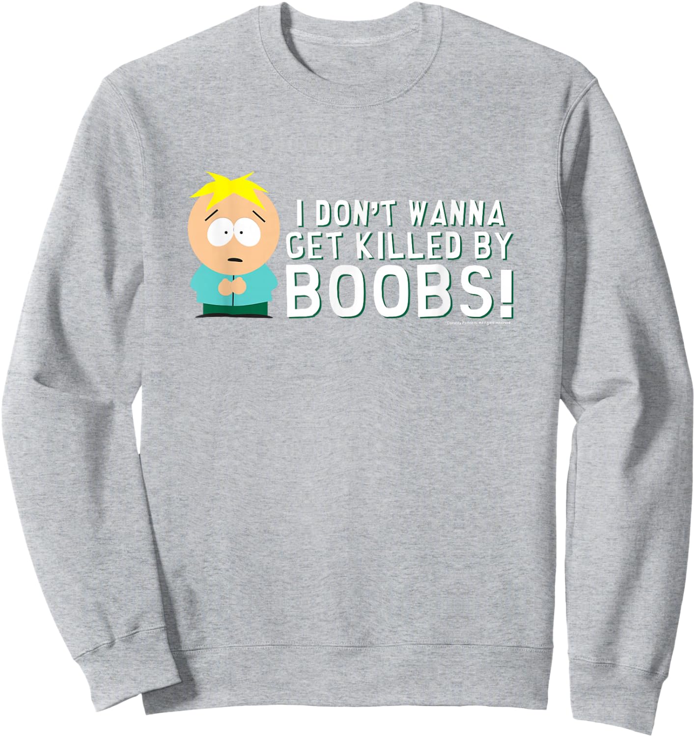 South Park Butters Killed By Boobs Sweatshirt - Sweatshirt | Ash