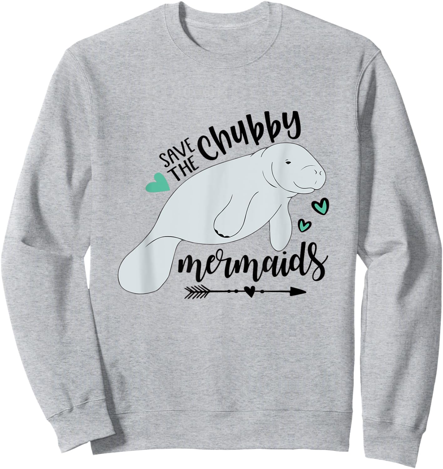 Save The Chubby Mermaid Top Walrus Lover Present Seahorse Sweatshirt - Sweatshirt | Ash