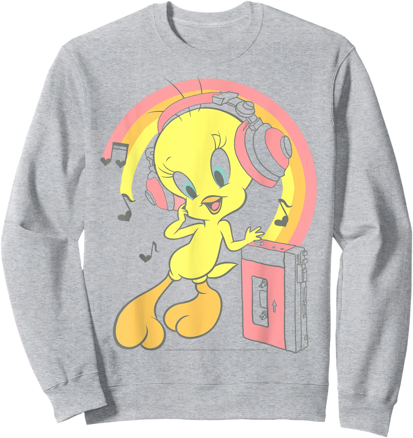 Looney Tunes Tweety Bird Music Rainbow Sweatshirt - Sweatshirt | Ash