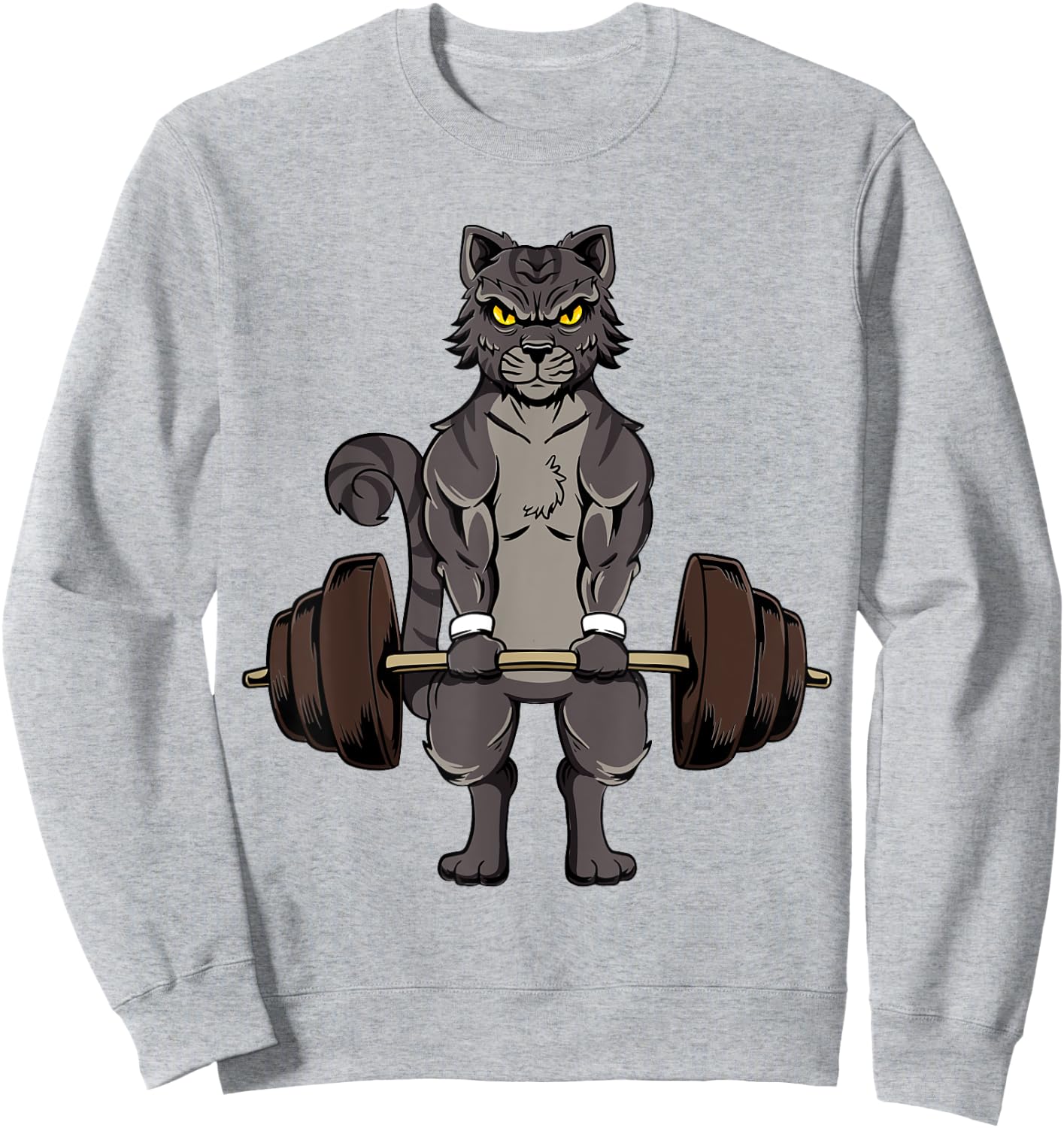 Deadlifting Cat Gym Workout Kitten Deadlifting Weightlifting Women Sweatshirt - Sweatshirt | Ash