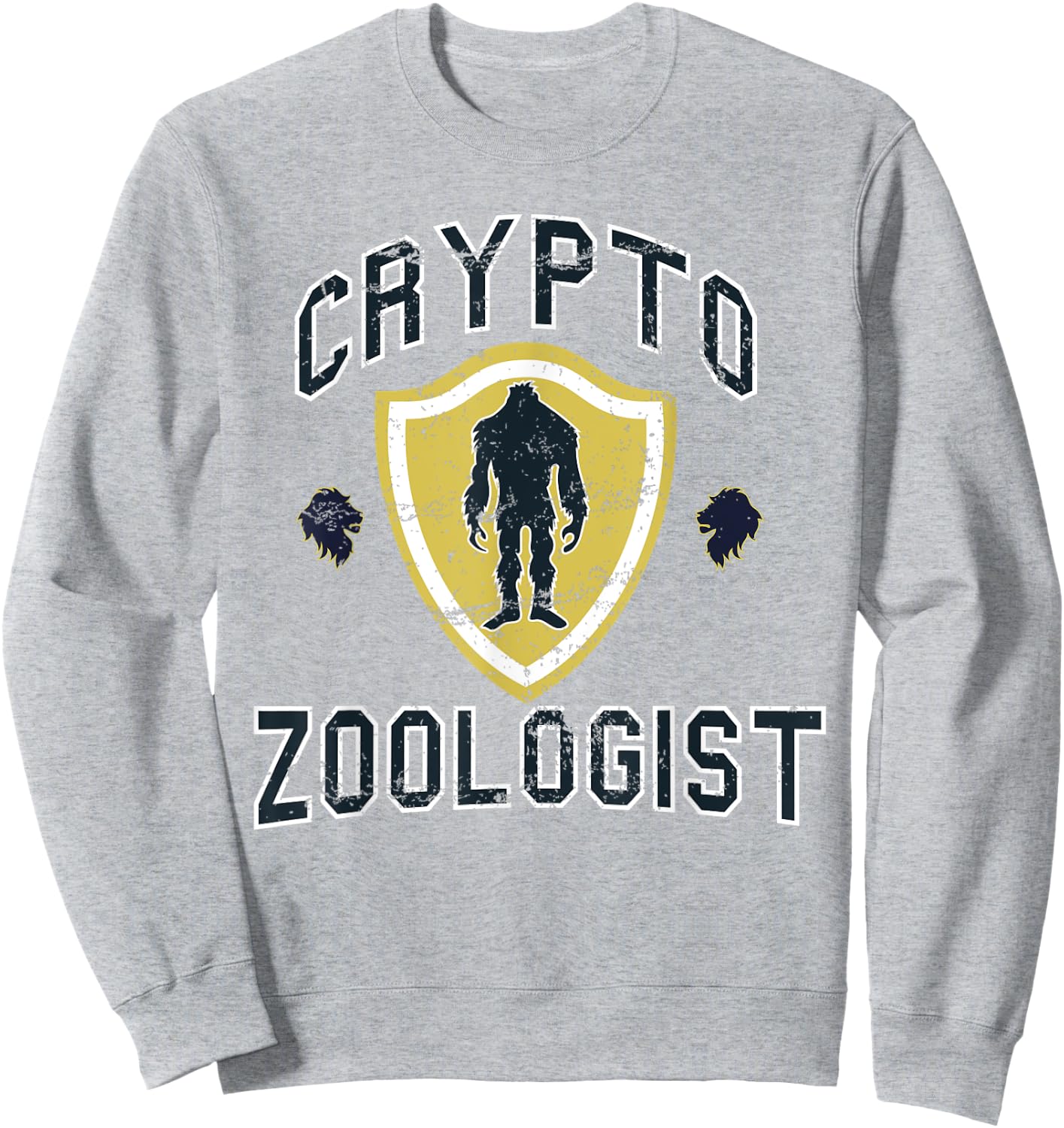 Cryptozoologist Crypto Zoology Bigfoot College Sweatshirt - Sweatshirt | Ash
