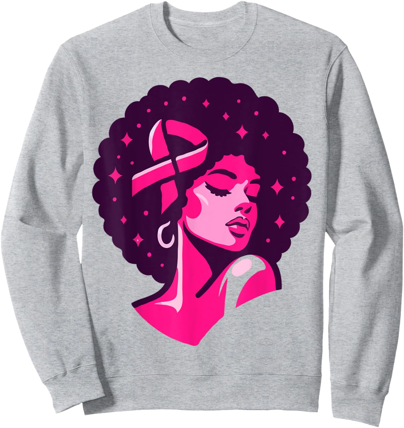 Breast Cancer Black African American Women Support Pink Sweatshirt - Sweatshirt | Ash