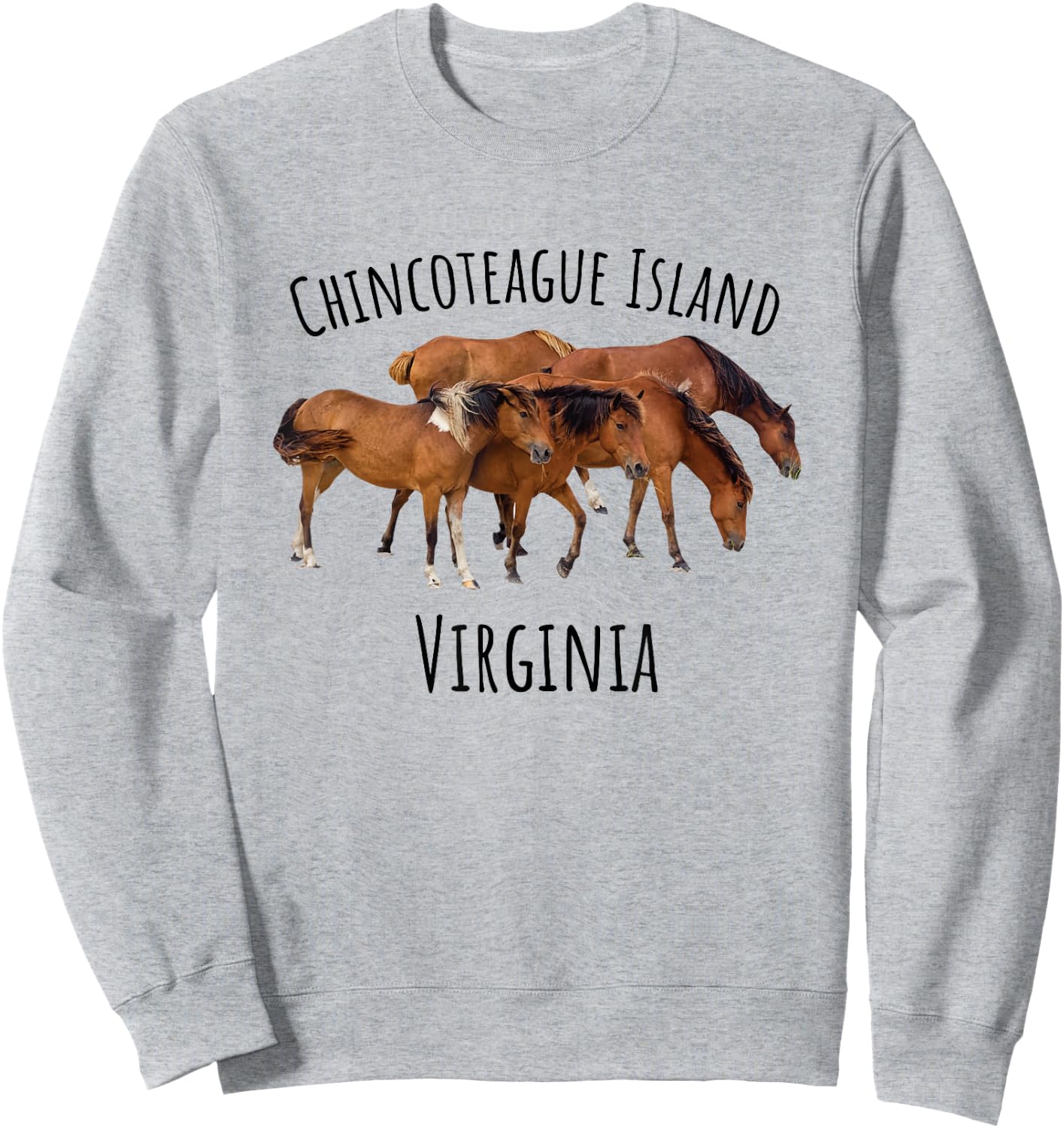 Chincoteague Island Virginia Horse Assateague Pony Sweatshirt - Sweatshirt | Ash