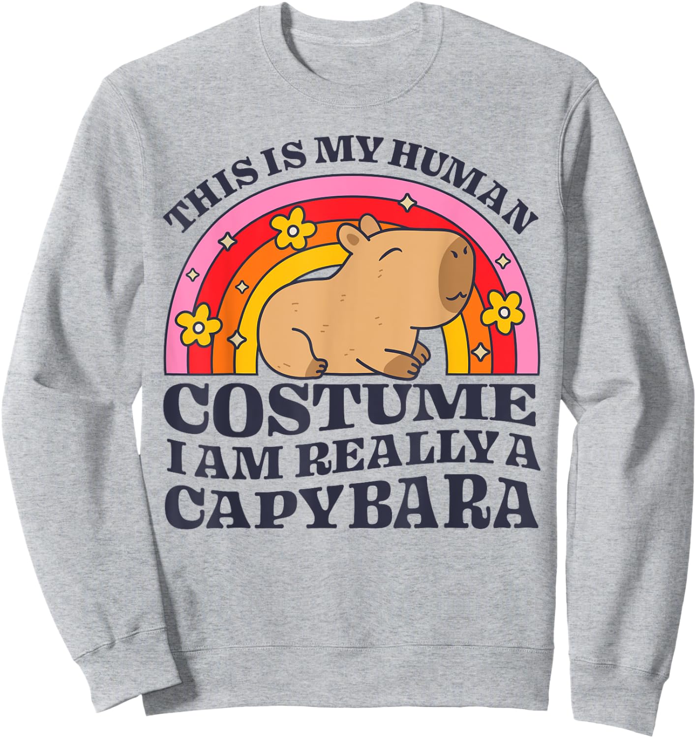This Is My Human Costume I Am Really A Capybara Rodent Funny Sweatshirt - Sweatshirt | Ash