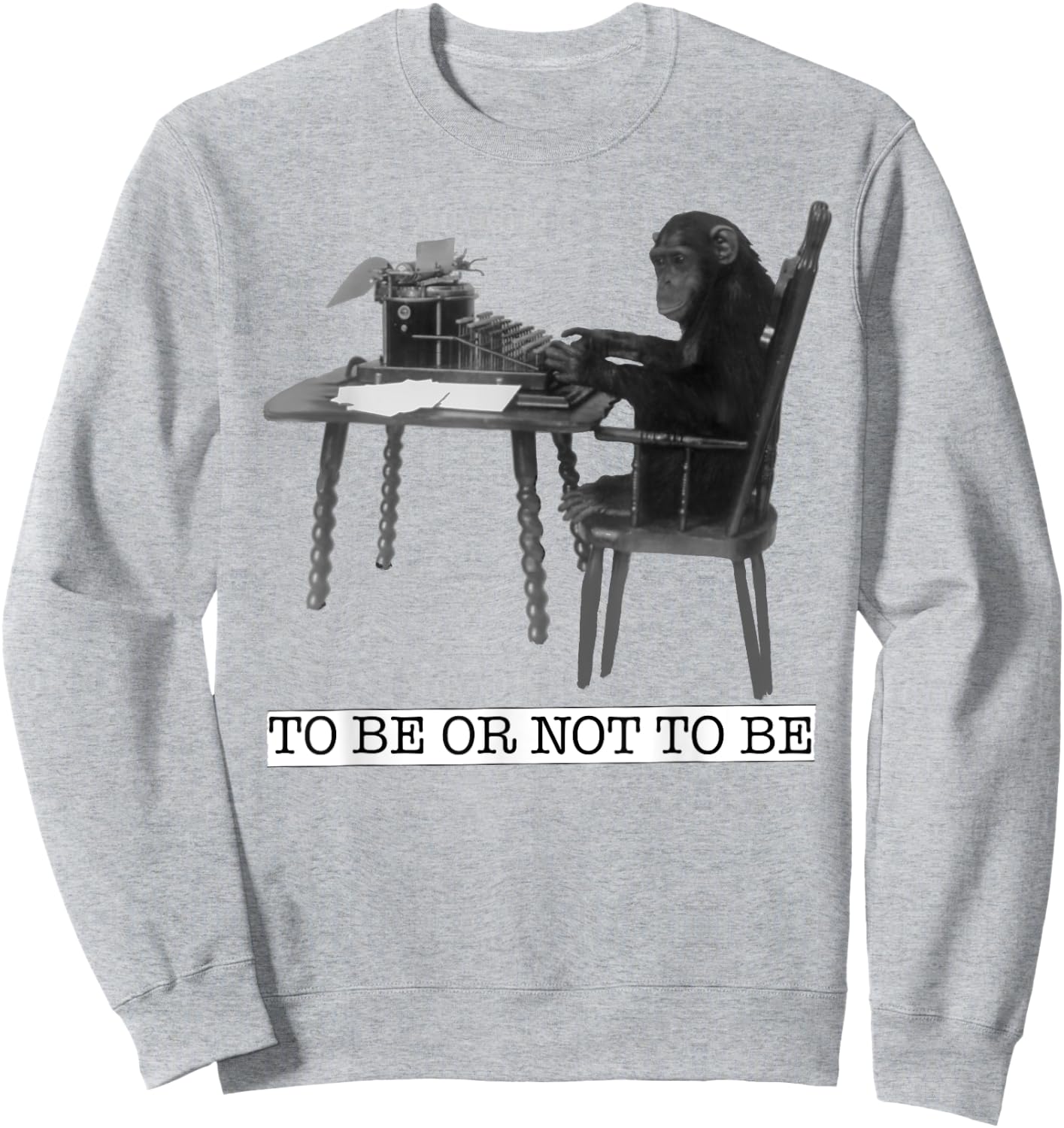 Infinite Monkey Theorem Monkey on Typewriter Maths Geek Sweatshirt - Sweatshirt | Ash
