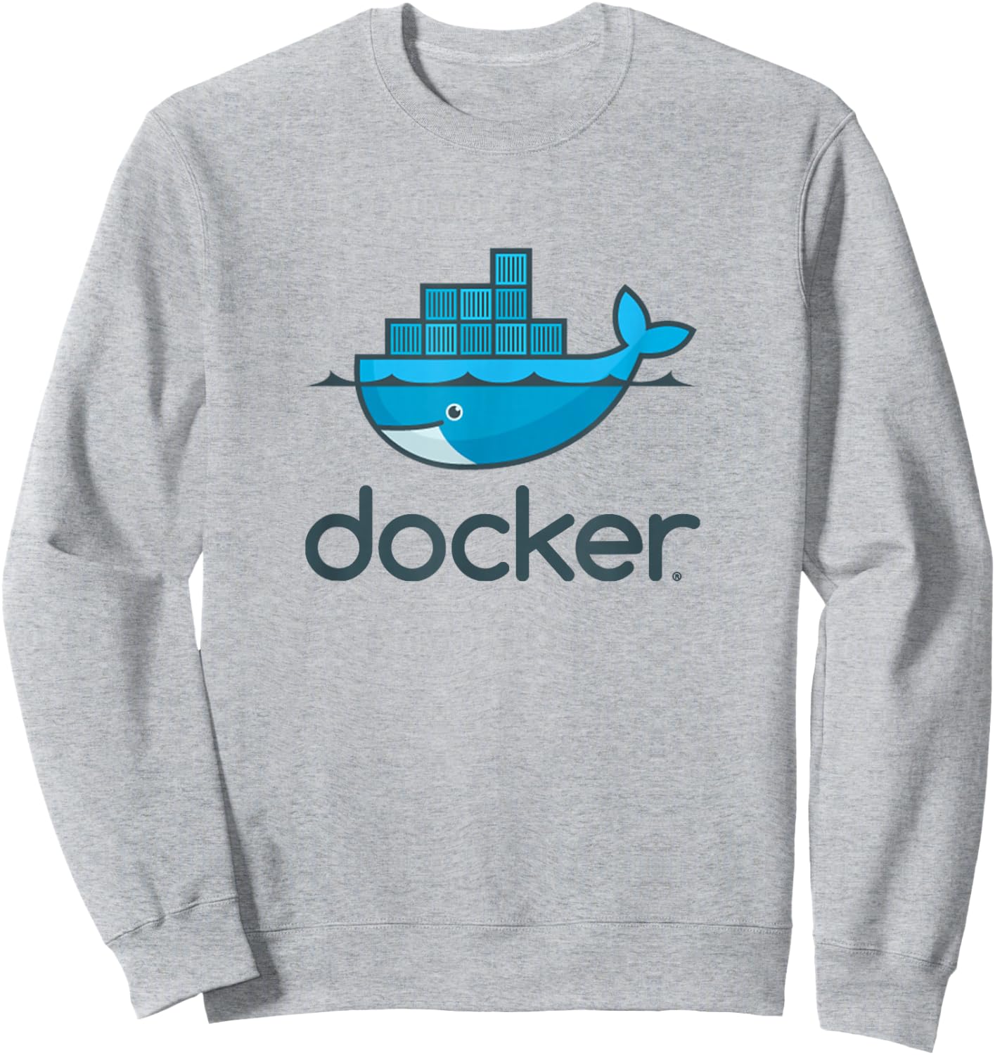 Docker logo container Linux DevOps programming coding Sweatshirt - Sweatshirt | Ash