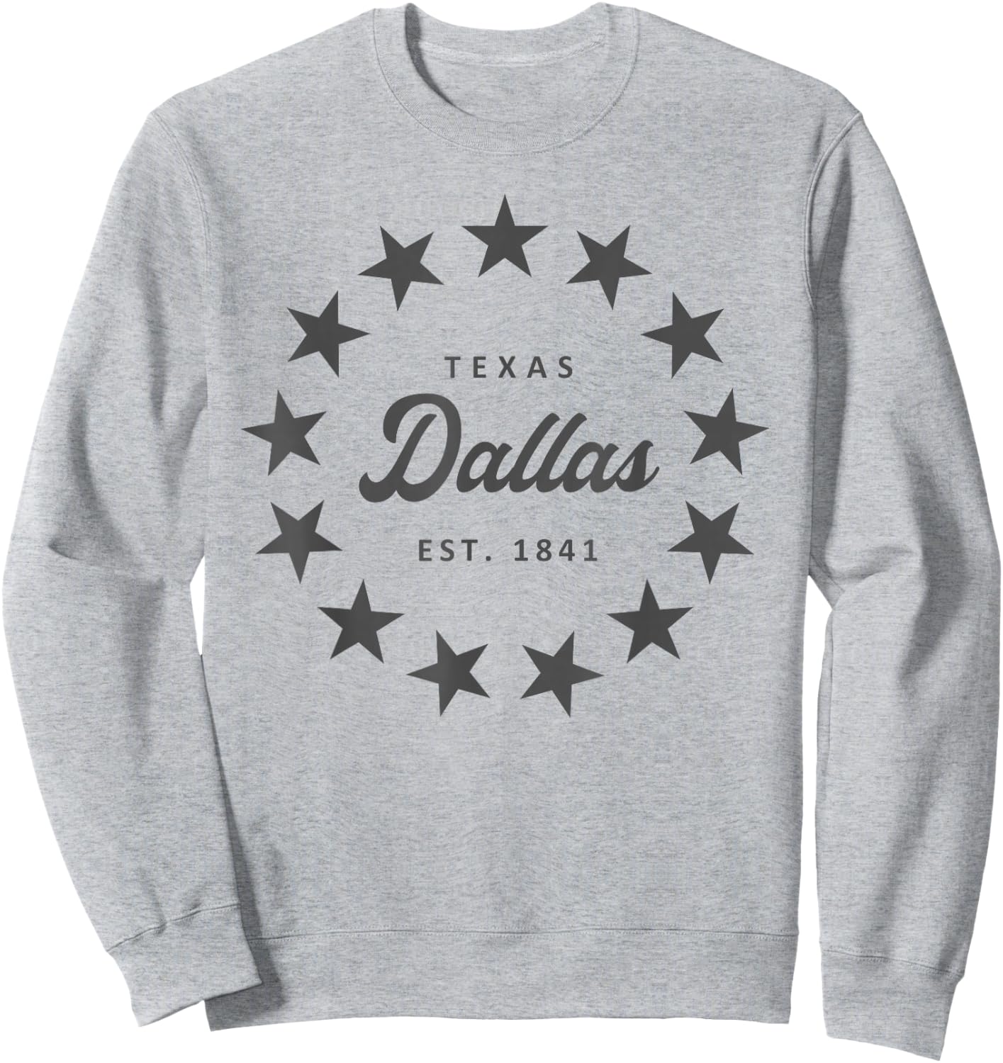 Dallas Texas Classic Vintage Retro Style Novelty Graphic Sweatshirt - Sweatshirt | Ash