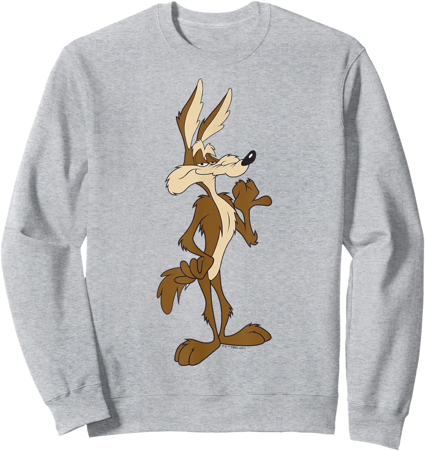 Looney Tunes Wile E. Coyote Confident Stance Sweatshirt - Sweatshirt | Ash
