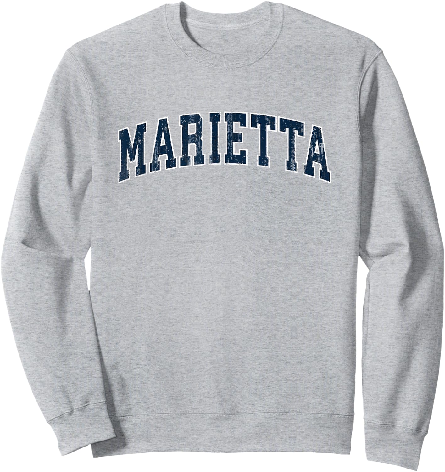 Marietta Ohio OH Vintage Sports Design Navy Design Sweatshirt - Sweatshirt | Ash