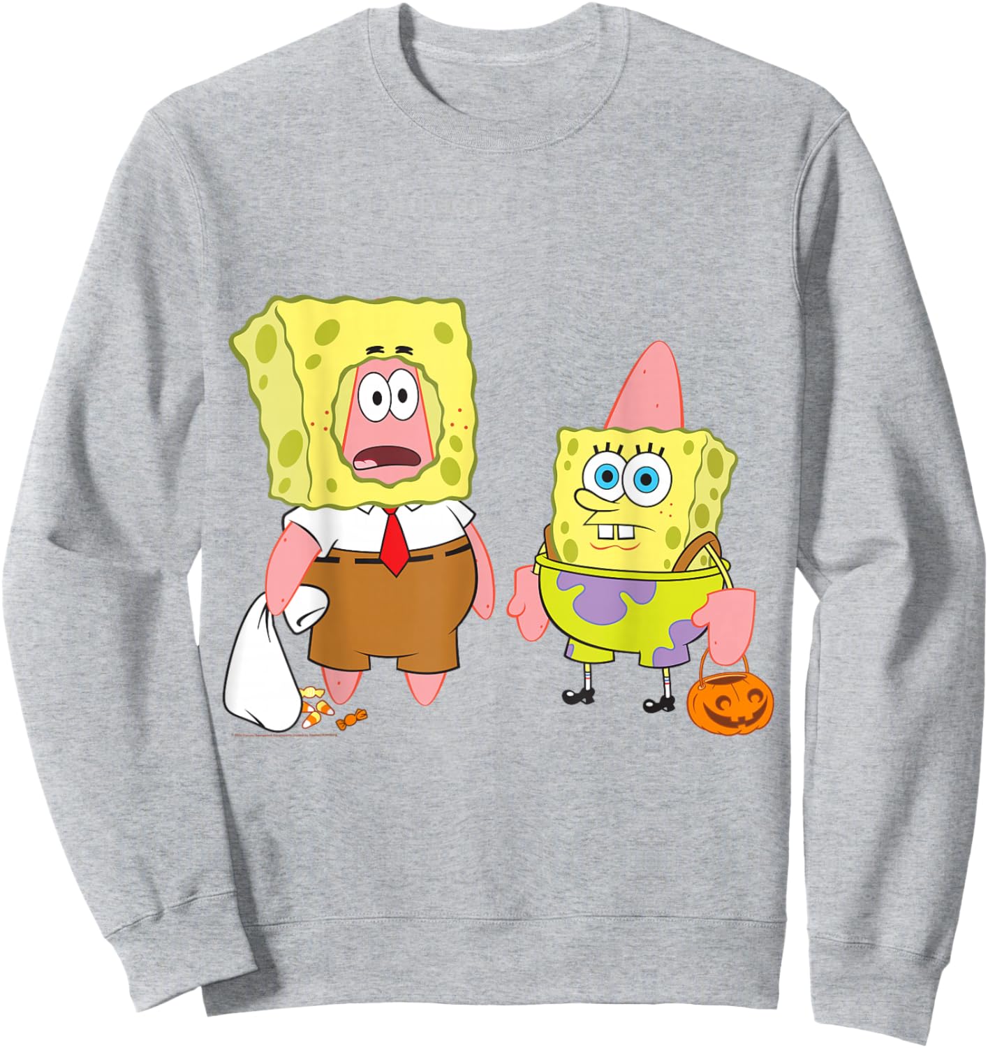 Spongebob Squarepants Halloween Patrick Costume Best Friends Sweatshirt - Sweatshirt | Ash