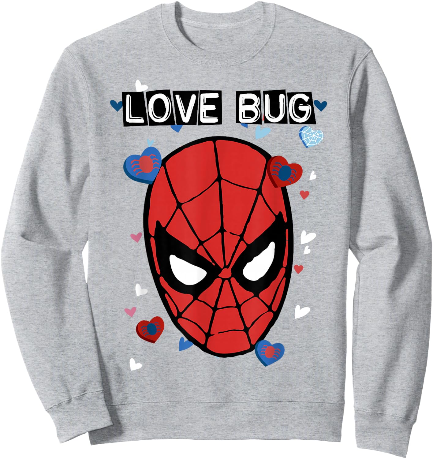 Marvel Valentine's Day Spider-Man Love Bug Portrait Small Sweatshirt - Sweatshirt | Ash