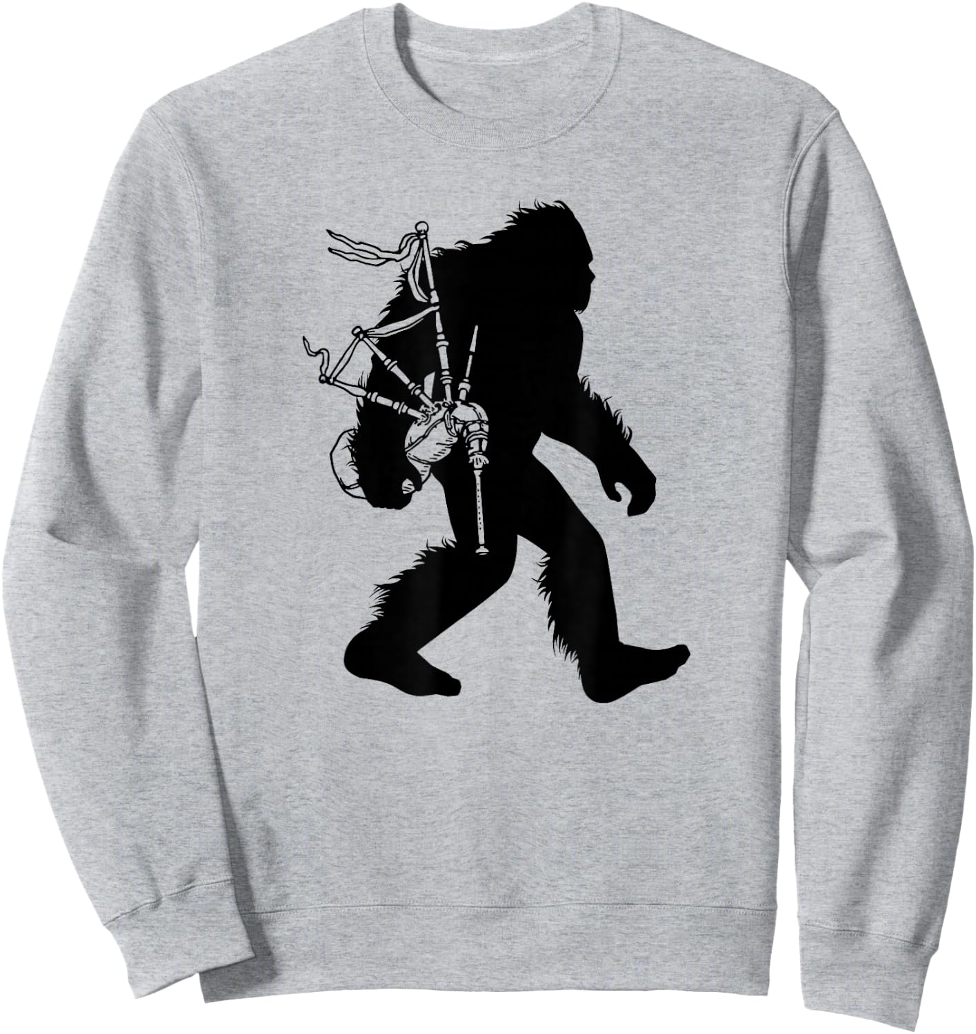 Bigfoot Bagpipes Irish Sasquatch Scottish Bagpiper Sweatshirt - Sweatshirt | Ash