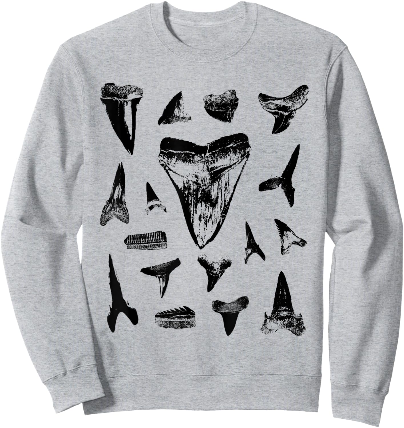 Shark Teeth Fossil Hunter Collector Multi Tooth Rock Hound Sweatshirt - Sweatshirt | Ash