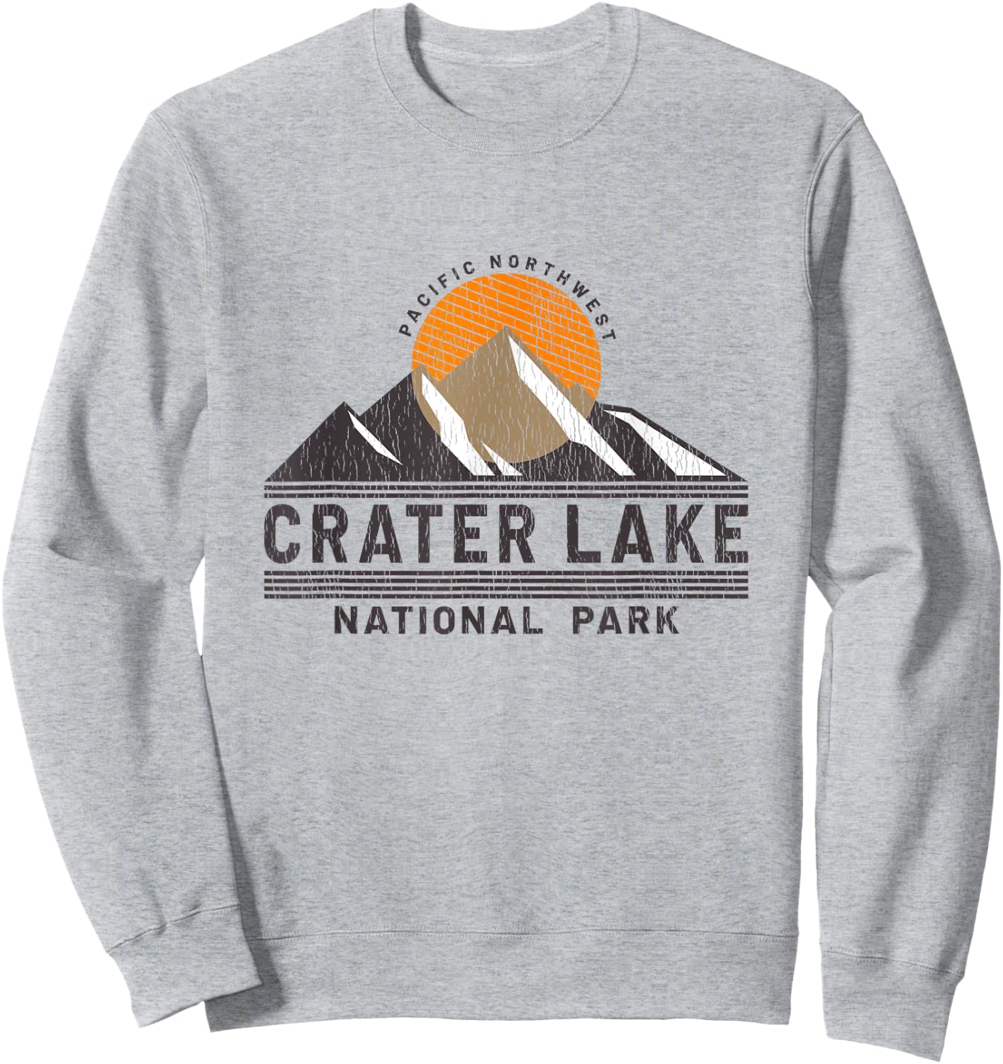 Retro Crater Lake National Park - Pacific Northwest Souvenir Sweatshirt - Sweatshirt | Ash