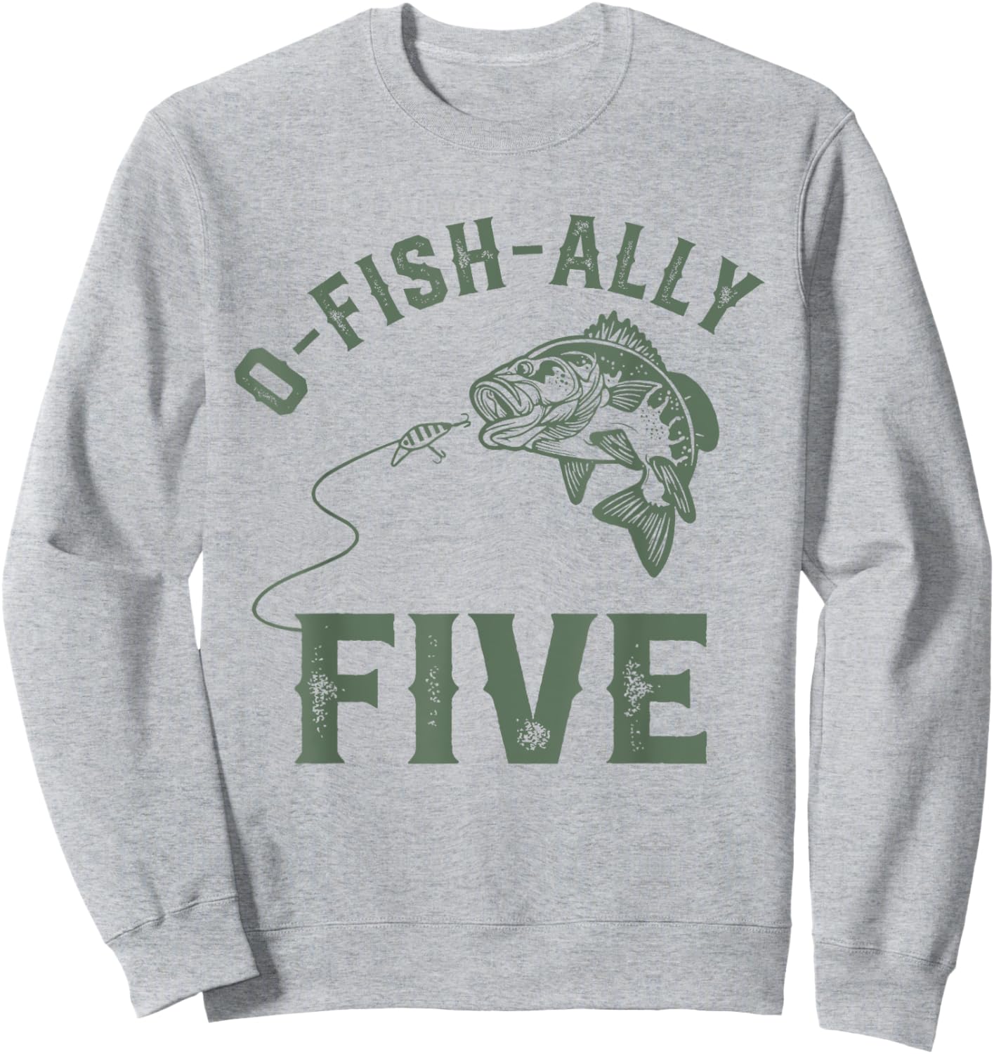 O-fish-ally Five Birthday Decorations 5th Birthday Boy Sweatshirt - Sweatshirt | Ash