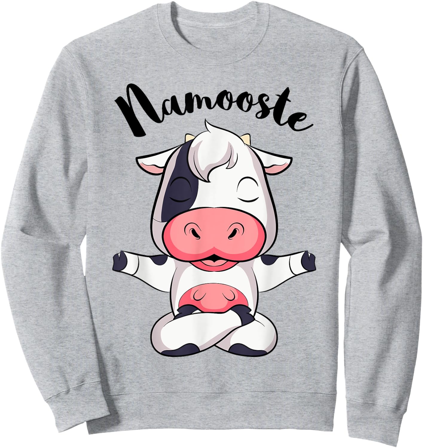 Namoostee Cow Shirt Women Girls Cow Lover Gifts Namaste Yoga Sweatshirt - Sweatshirt | Ash