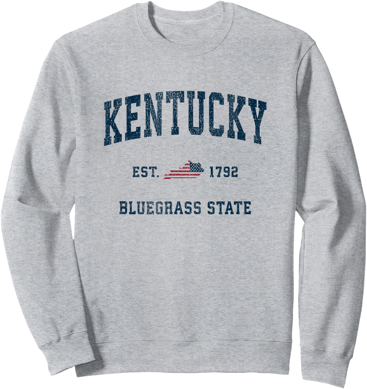 Kentucky Vintage American Flag USA Sports Design Kids Men Sweatshirt - Sweatshirt | Ash
