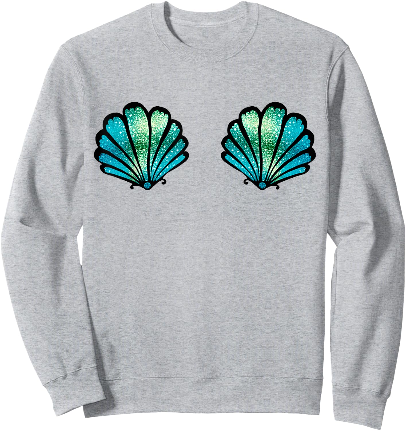 Mermaid, Seashell, Sea, Shell, Bikini, Carnival, Halloween Sweatshirt - Sweatshirt | Ash