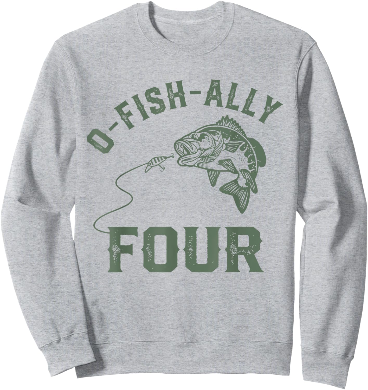 O-fish-ally Four Birthday Decorations 4th Birthday Boy Sweatshirt - Sweatshirt | Ash