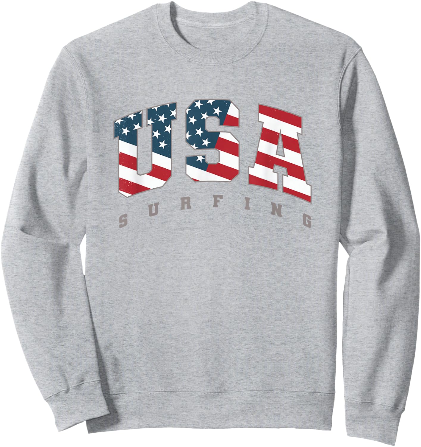 USA Flag Team Surf Support Athlete Surfing Women Kids Men Sweatshirt - Sweatshirt | Ash
