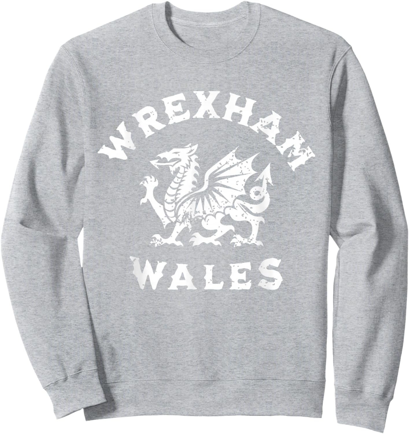 Wrexham Wales Welsh Dragon Flag Vintage Sweatshirt - Sweatshirt | Ash