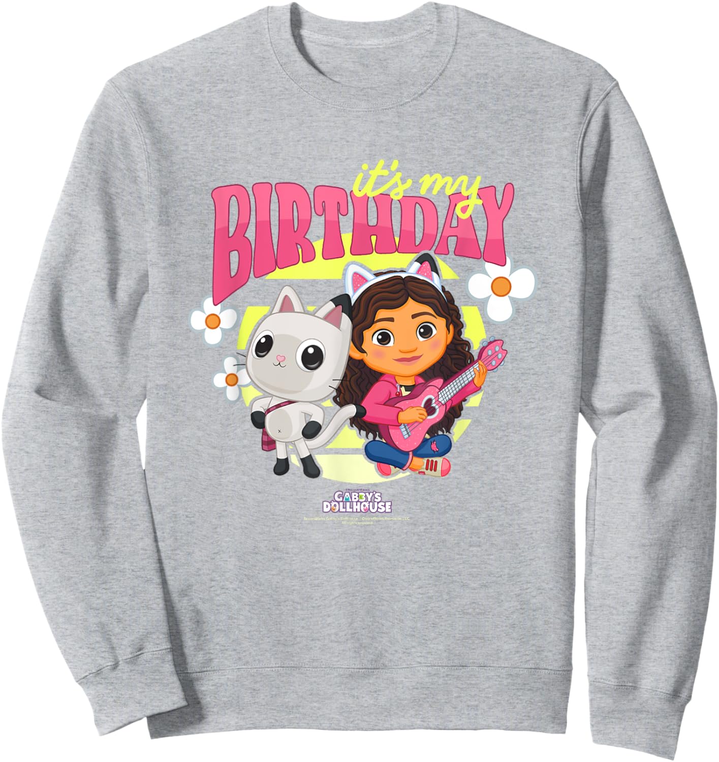 DreamWorks Gabby's Dollhouse Birthday It's My Birthday Logo Sweatshirt - Sweatshirt | Ash