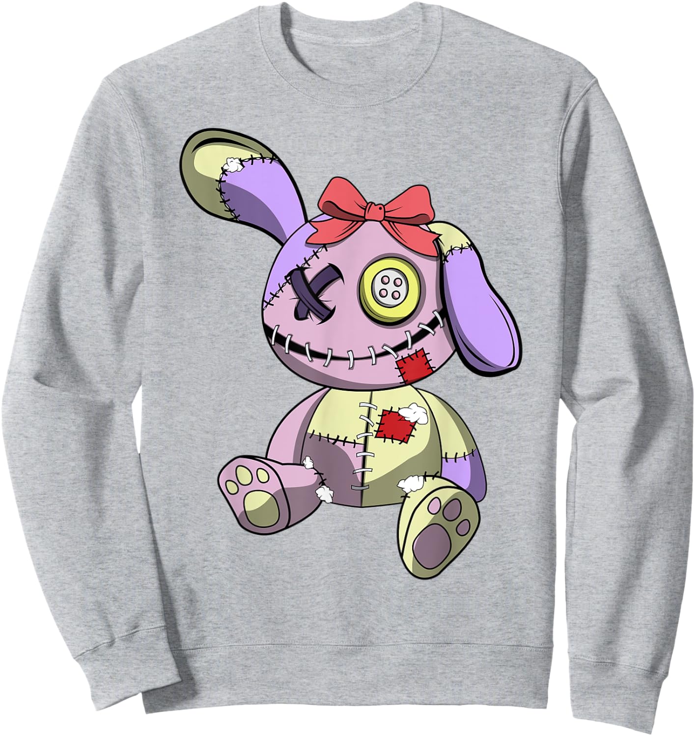 Japanese Kawaii Pastel Goth Cute Creepy Teddy Bear - Creepy Sweatshirt - Sweatshirt | Ash