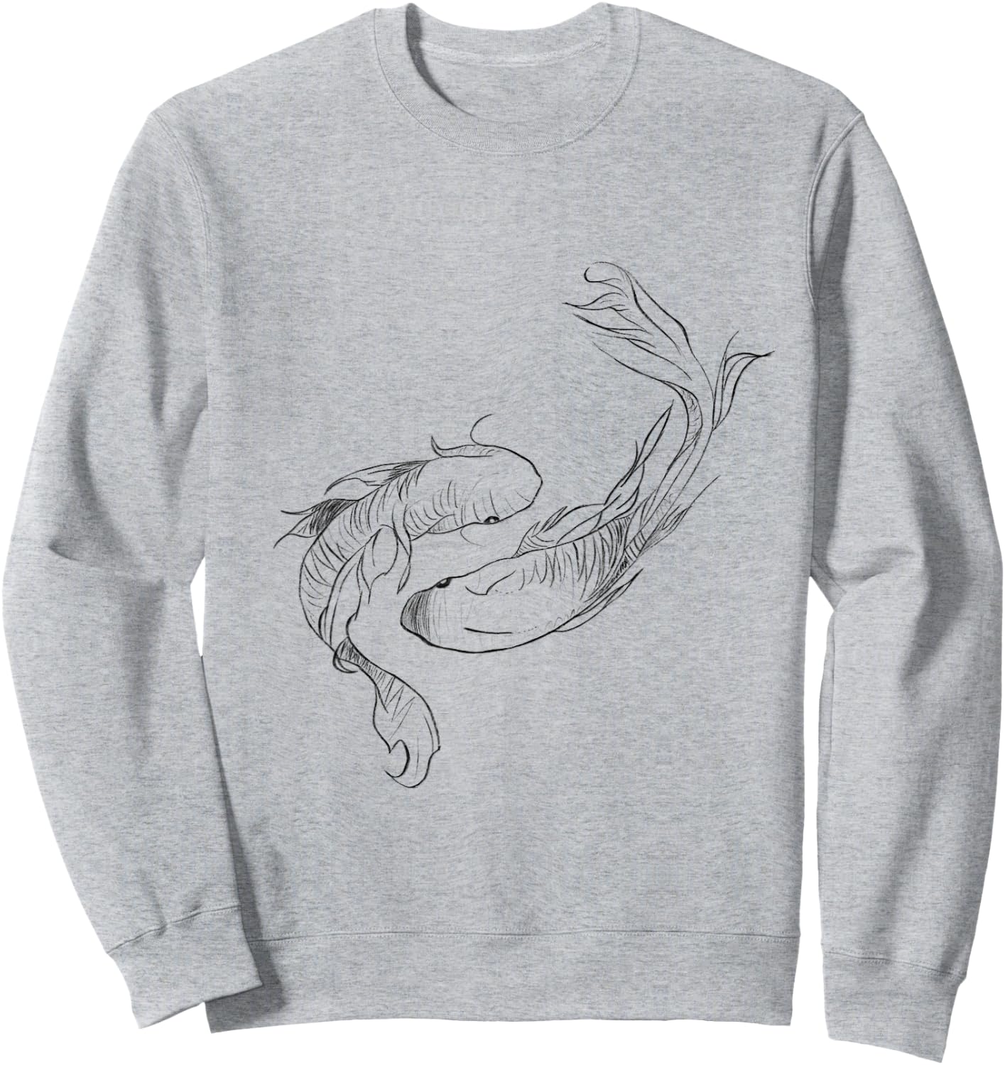Koi Ying Yang floating Nishikigoi Koi carp fish lover Sweatshirt - Sweatshirt | Ash