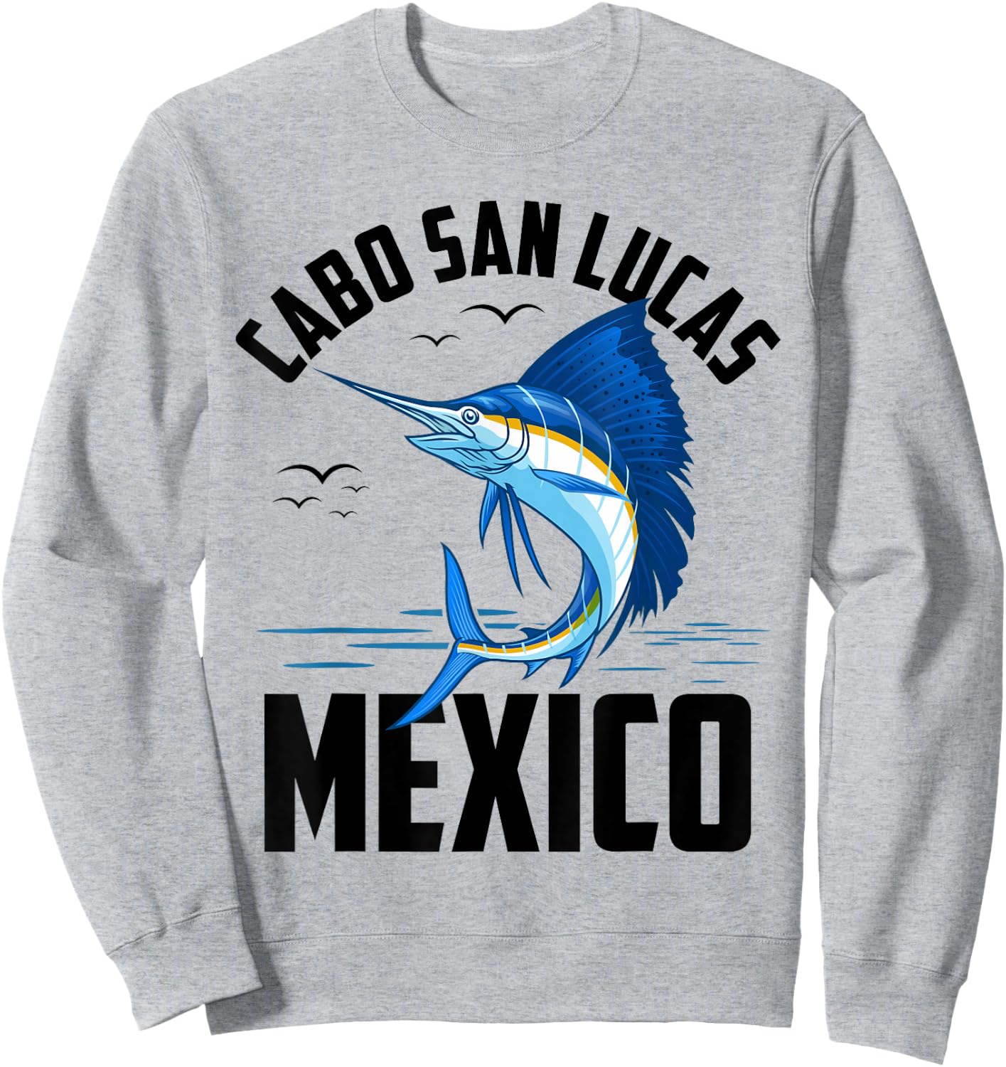 ShirtZilla Cabo San Lucas -Adults, -Kids White Short Sleeve Modern Classic U-Neck Mexico Vacation Surfing Casual Cotton Blend Lightweight Colorful Design Size: Small Sweatshirt - Sweatshirt | Ash