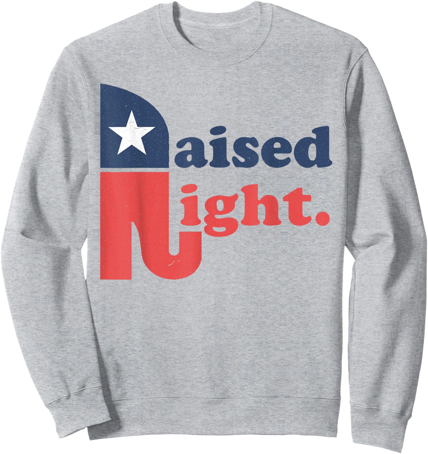 Raised Right Republican Elephant Retro Style Distressed Gift Sweatshirt - Sweatshirt | Ash