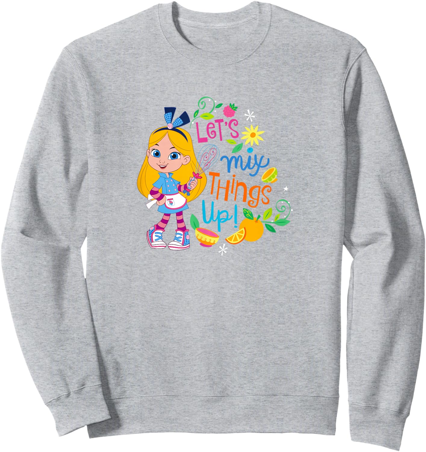 Disney Alice's Wonderland Bakery Let's Mix Things Up! Logo Sweatshirt - Sweatshirt | Ash