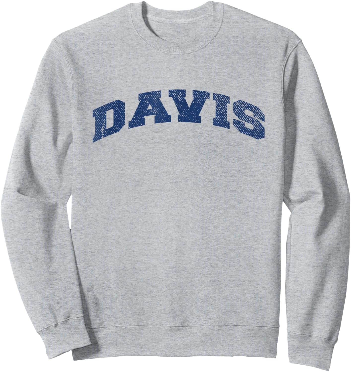 Davis California Varsity Style Vintage Grey Sweatshirt - Sweatshirt | Ash