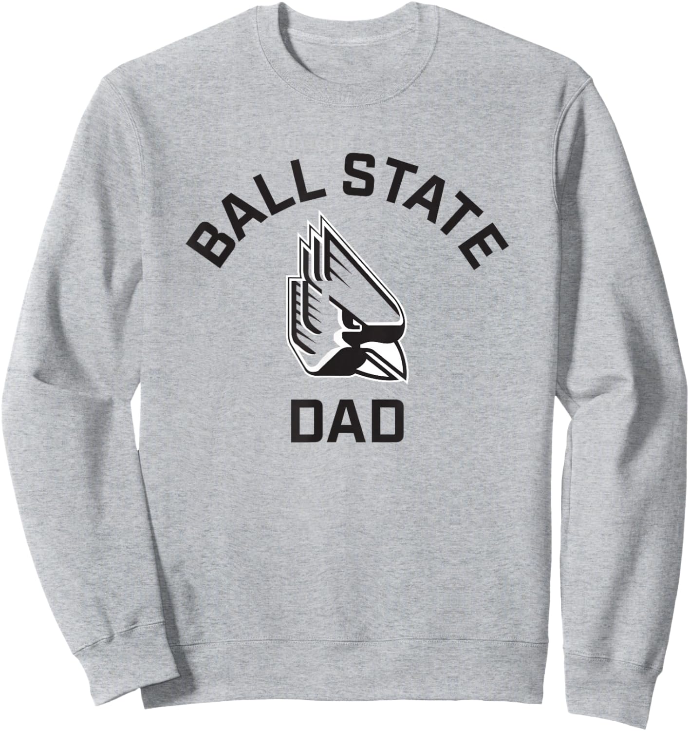 Ball State University Cardinals Arched Dad Sweatshirt - Sweatshirt | Ash