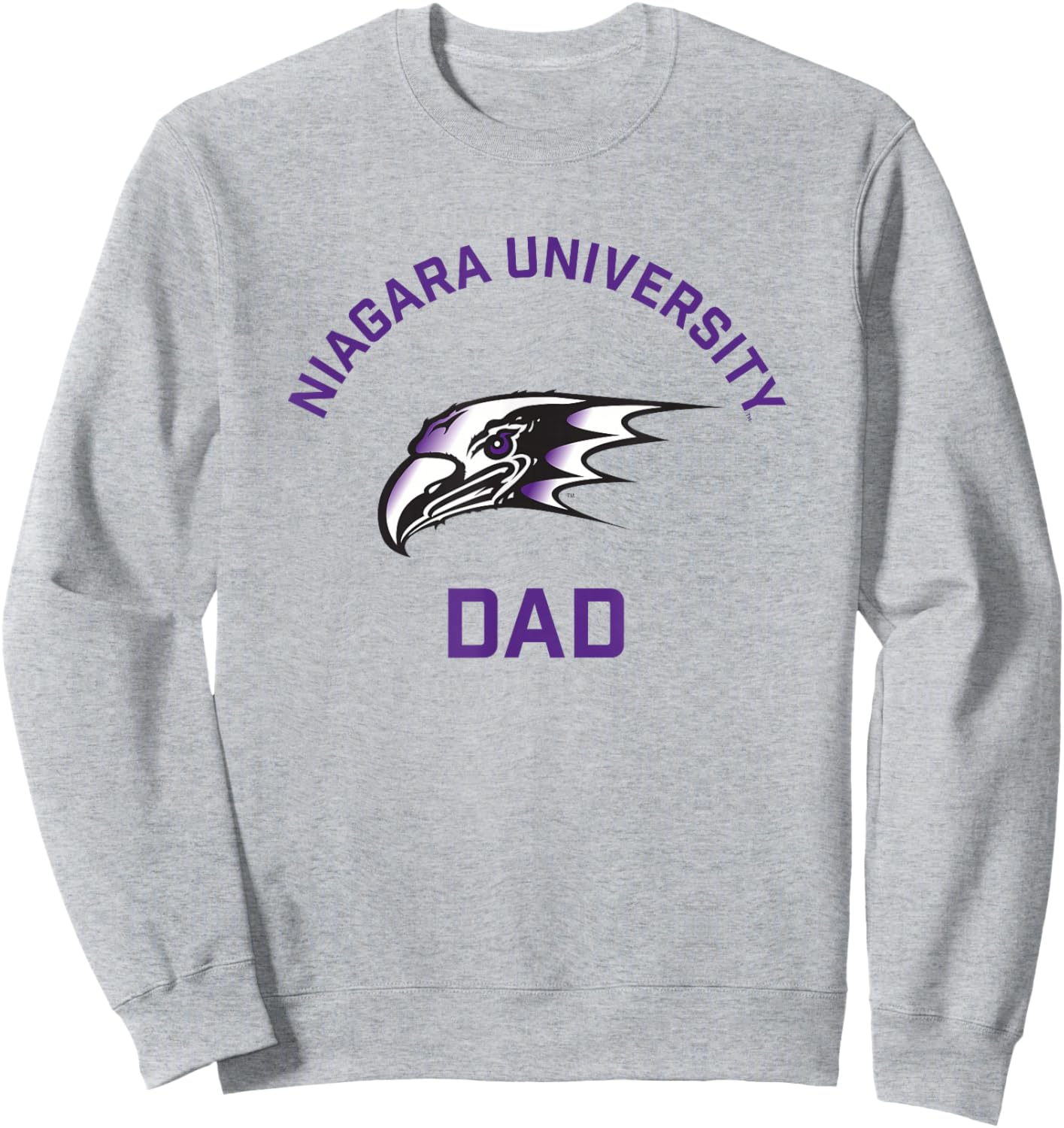 Niagara University Purple Eagles Arched Dad Sweatshirt - Sweatshirt | Ash