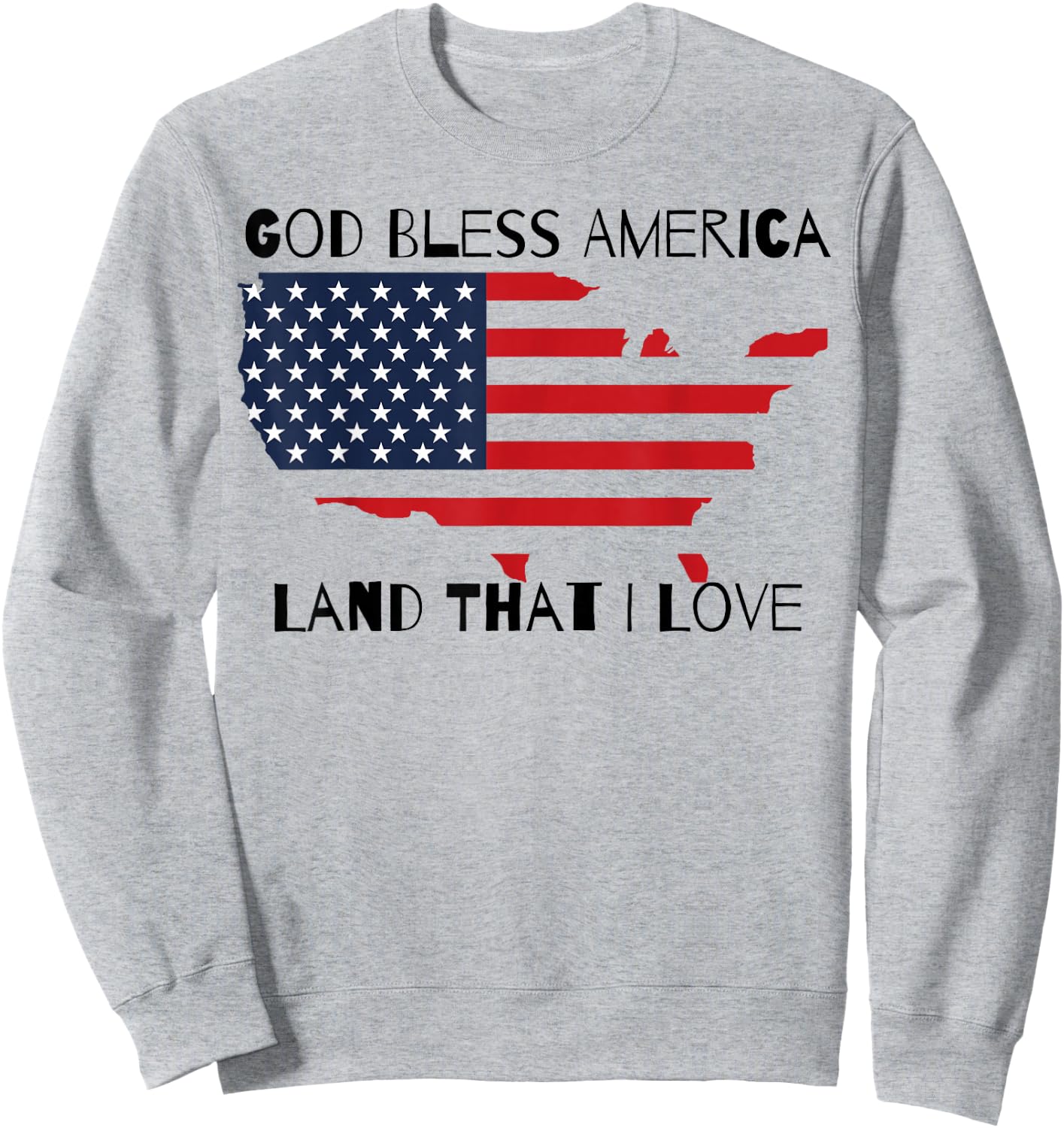 God Bless America USA Sweatshirt - Sweatshirt | Ash
