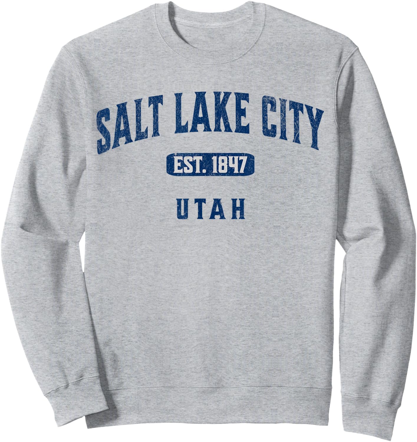Vintage Athletic Souvenir Visit Salt Lake City Utah Sweatshirt - Sweatshirt | Ash