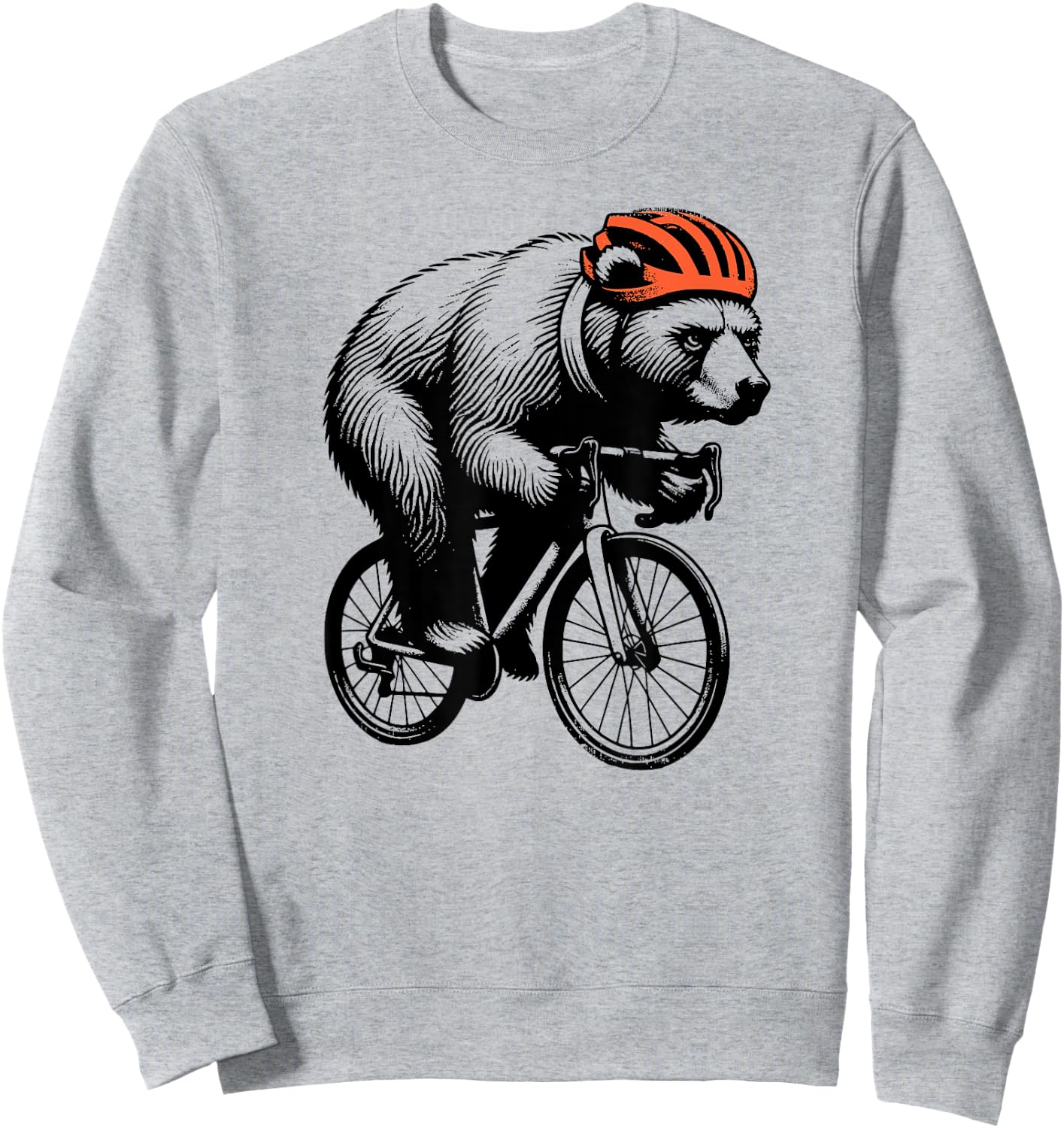 Cycling Bear Cyclist Racing Bike Exercise Sweatshirt - Sweatshirt | Ash